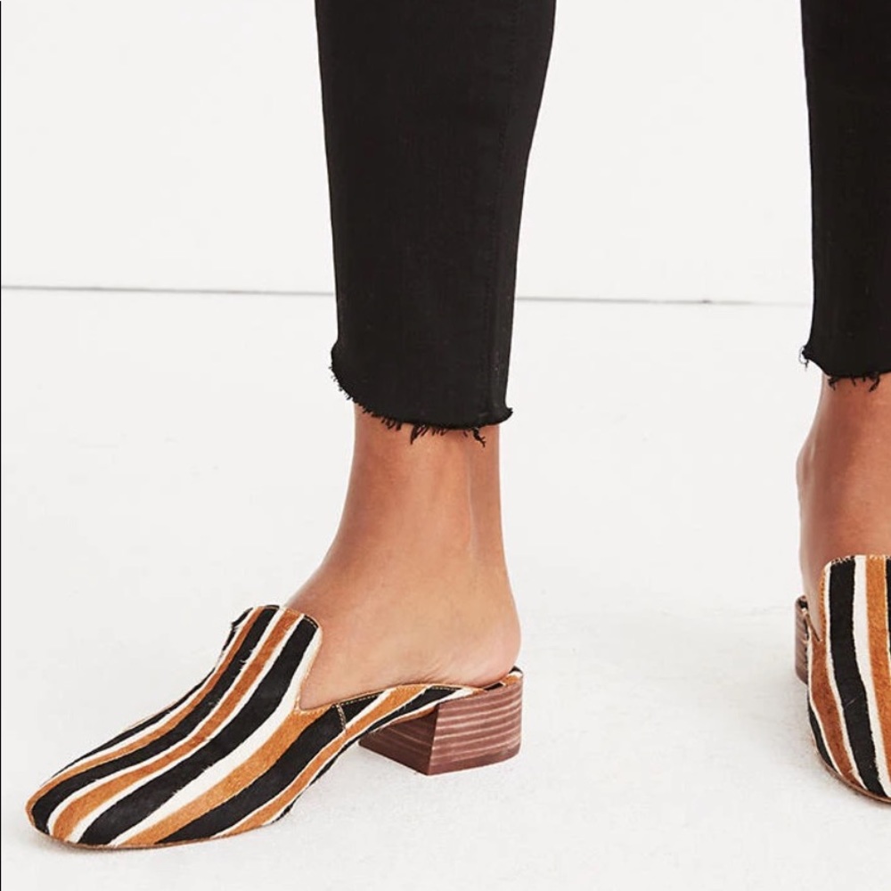 Madewell The Willa Loafer Mule in Striped Calf